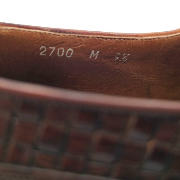 Bragano Cole Haan Woven Leather Oxfords Brown Italy Mens 9.5 Dress Shoes Vintage - Picture 8 of 11